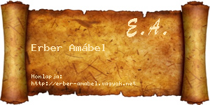 Erber Amábel névjegykártya